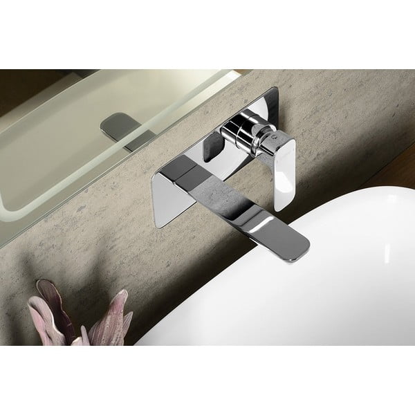 Podomítková umyvadlová baterie v leskle stříbrné barvě (1 výstup) Spy – Sapho-image-2