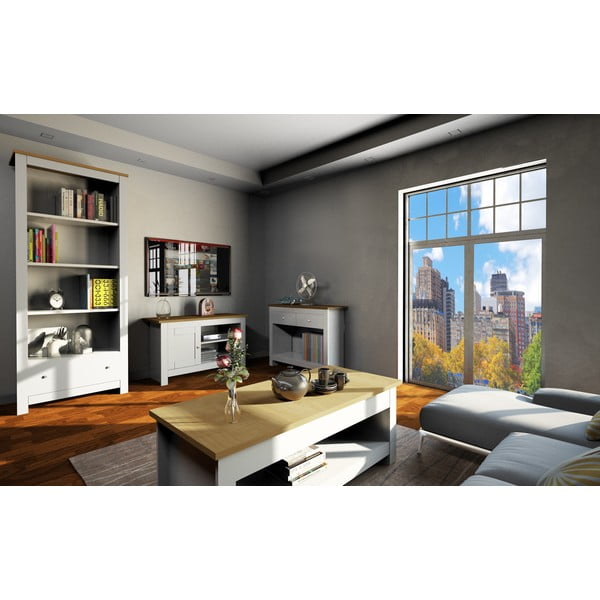 TV stolek v dekoru dubu v šedo-přírodní barvě 95x58 cm Emerald – Støraa-image-1