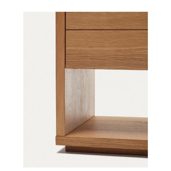 Nízká komoda v dekoru dubu v přírodní barvě 200x74 cm Alguema – Kave Home-image-3