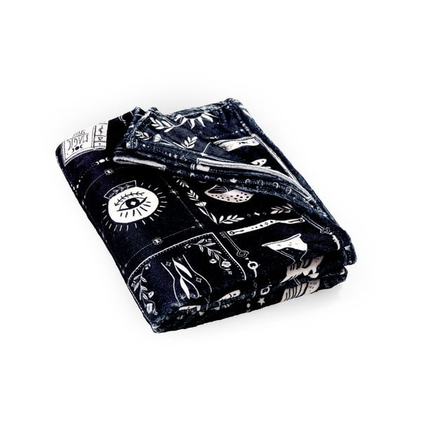 Černá deka s haloweenským motivem z mikroplyše 130x170 cm Enchanted Witchcraft – Catherine Lansfield