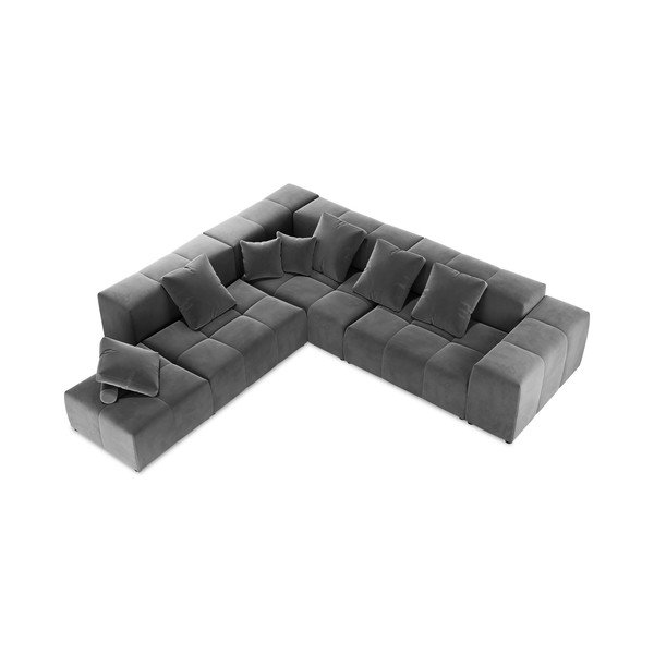 Šedá sametová rohová pohovka (variabilní) Rome Velvet - Cosmopolitan Design-image-4