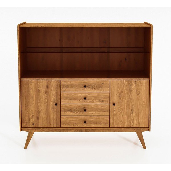 Vitrína z dubového dřeva 160x154 cm Retro - The Beds-image-2