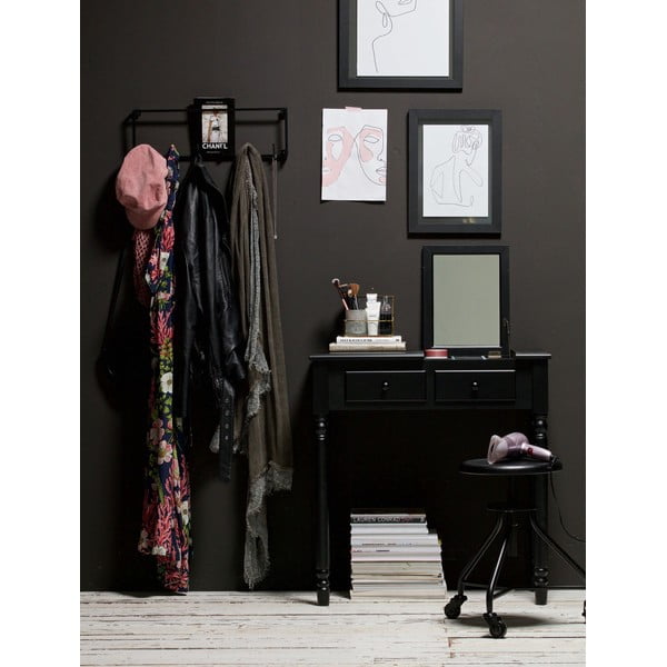 Černý toaletní stolek z borovicového dřeva WOOOD Romy-image-1