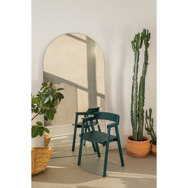 Jídelní židle s područkami z dubového dřeva v petrolejové barvě Flip – Gazzda-image-3