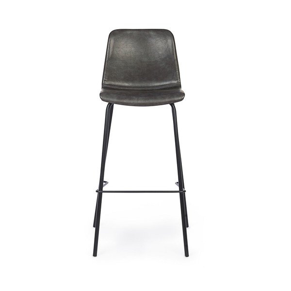 Tmavě šedá čalouněná barová židle (výška sedáku 75 cm) Kyra – Bizzotto-image-2