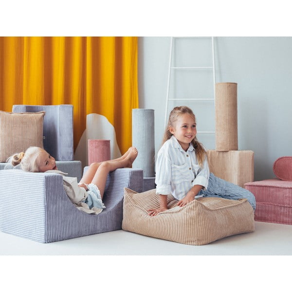 Modré manšestrové pěnové hřiště 75x49x37 cm Rainbow Montessori – Wigiwama-image-3