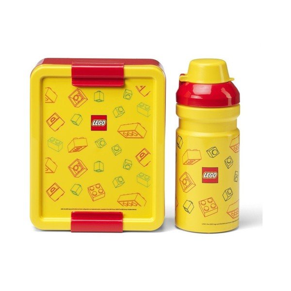 Žluté plastové dětské svačinové boxy v sadě 2 ks Brick – LEGO®