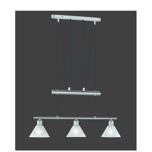 Závěsné svítidlo ve stříbrné barvě se skleněným stínidlem Stamina – Trio-image-1