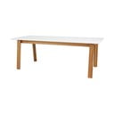 Bílý rozkládací jídelní stůl s nohami z dubového dřeva Tenzo Profil