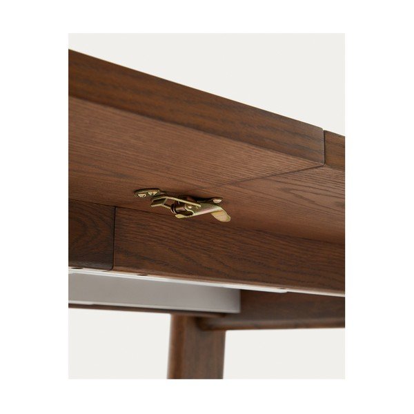 Rozkládací jídelní stůl s přídavnou deskou s deskou v dekoru ořechového dřeva 95x200 cm Arlen – Kave Home-image-3