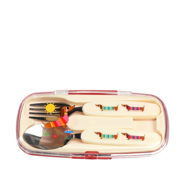 Nerezový dětský příbor 2 ks Sausage Dog – Rex London-image-3