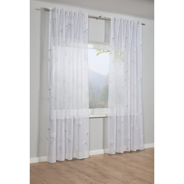 Bílo-šedá záclona 245x140 cm Voile - Gardinia-image-1