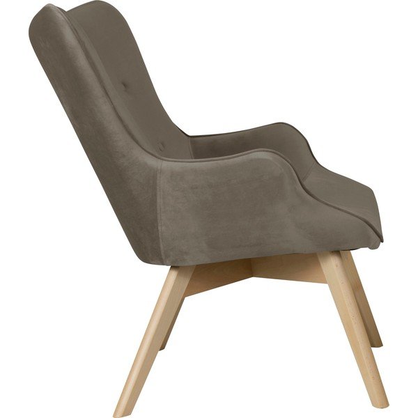 Světle hnědé sametové křeslo Niko – Ropez-image-3