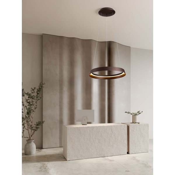 Hnědé hliníkové LED stmívatelné závěsné svítidlo se stínidlem z akrylového skla ø 45 cm Ormi – Nova Luce-image-1