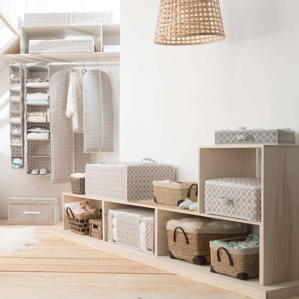 Béžový úložný box se zipem Compactor, délka 46 cm-image-3