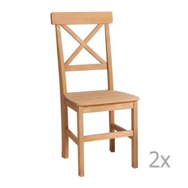 Sada 2  jídelních židlí z masivního dřeva 13Casa Helga