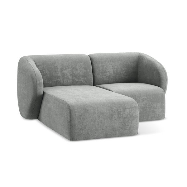 Šedá žinylková rohová pohovka (levý roh/s lenoškou) Lani – Makamii-image-4