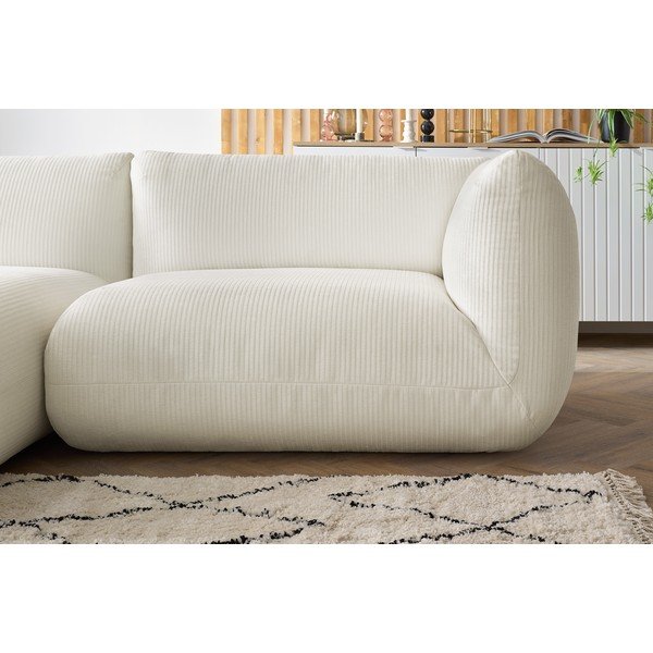 Bílá manšestrová rohová pohovka (levý roh) Lecomte – Bobochic Paris-image-1