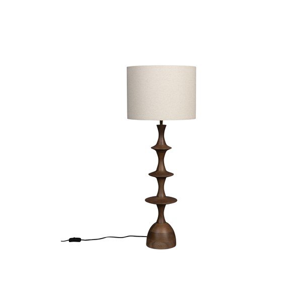Hnědo-krémová stolní lampa s textilním stínidlem (výška 90 cm) Cath – Dutchbone