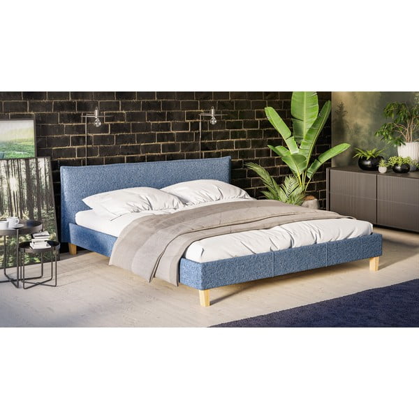 Modrá čalouněná dvoulůžková postel s roštem 180x200 cm Tina – Ropez-image-2