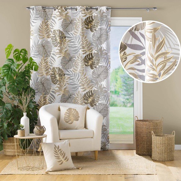 Šedý/ve zlaté barvě závěs 140x260 cm Mogador – douceur d'intérieur-image-4