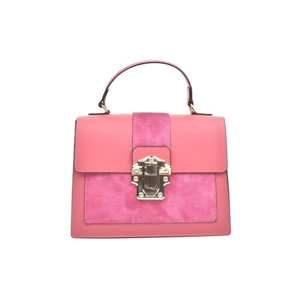 Růžová kožená kabelka Isabella Rhea Antique Rosso
