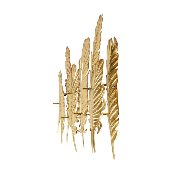 Kovový nástěnný věšák ve zlaté barvě Kare Design Leaf, šířka 86 cm-image-1