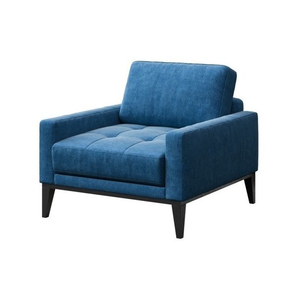 Modré křeslo s dřevěnými nohami MESONICA Musso Tufted-image-2