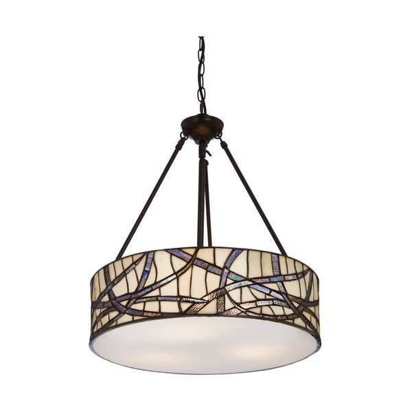 Kovové závěsné svítidlo se skleněným stínidlem ø 46 cm Waldorf – Premier Housewares-image-2