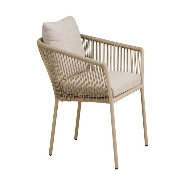 Béžová kovová/polstrovaná zahradní židle Salerno – House Nordic-image-3