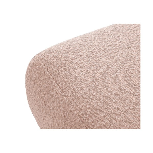 Růžový taburet z textilie bouclé Molino – Micadoni Home-image-2