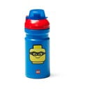 Modrá lahev na vodu s červeným víčkem LEGO® Iconic, 390 ml