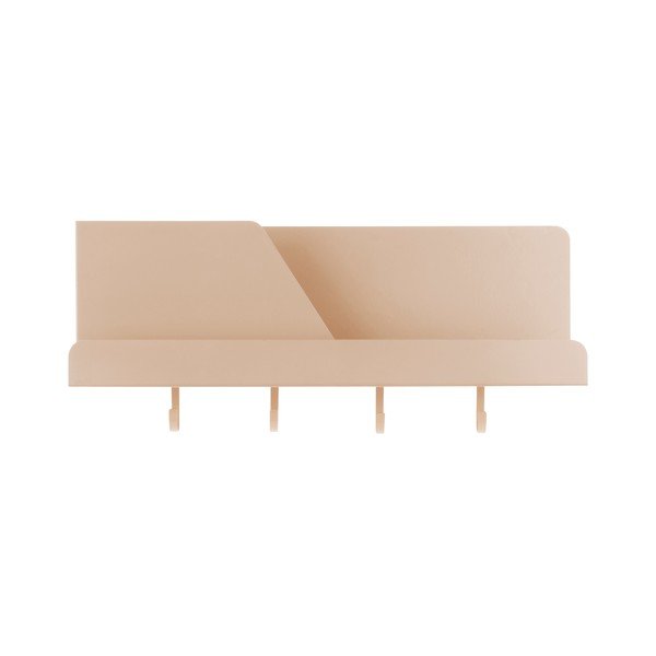 Pískově hnědý kovový nástěnný organizér s háčky Leitmotiv Perky, délka 46 cm-image-2