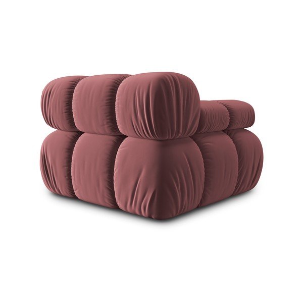 Růžový sametový modul pohovky (levý roh) Bellis – Micadoni Home-image-4
