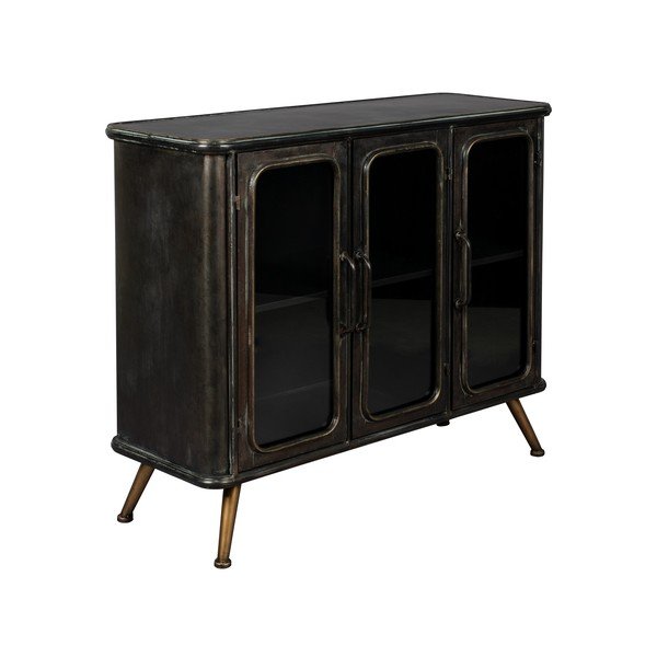 Černá kovová vitrína 100x80x37 cm Denza – Dutchbone-image-2