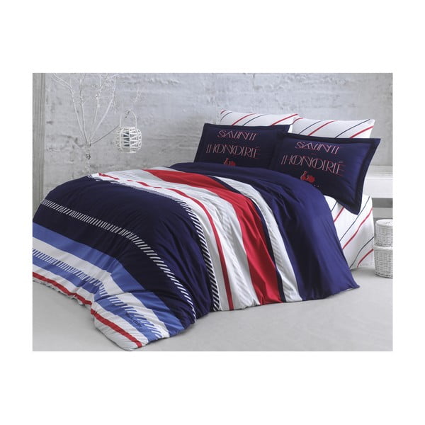 Povlečení na dvoulůžko z bavlny s prostěradlem Honroe, 200 x 220 cm-image-1