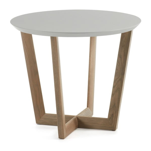 Odkládací stolek z dubového s šedou deskou La Forma Rondo