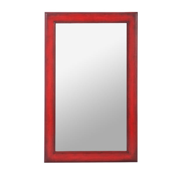 Zrcadlo Wood Mirror Red, 80x50 cm