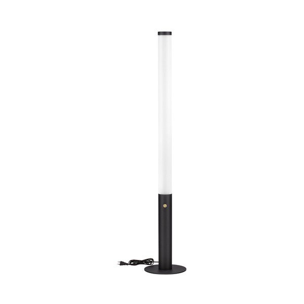 Matně černá ocelová LED stmívatelná stojací lampa se stínidlem z akrylového skla (výška 141 cm) Glaze – Nova Luce