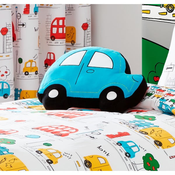Modro-červený dětský polštářek s motivem auta Catherine Lansfield, 42 x 30 cm-image-1