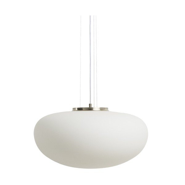 Bílé závěsné svítidlo se skleněným stínidlem ø 50 cm Ardali – Kave Home