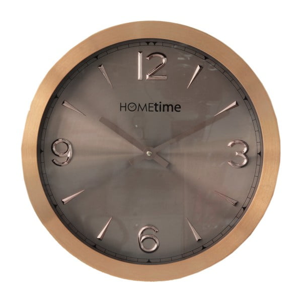 Měděné nástěnné hodiny Hometime Shimmer, 30 cm