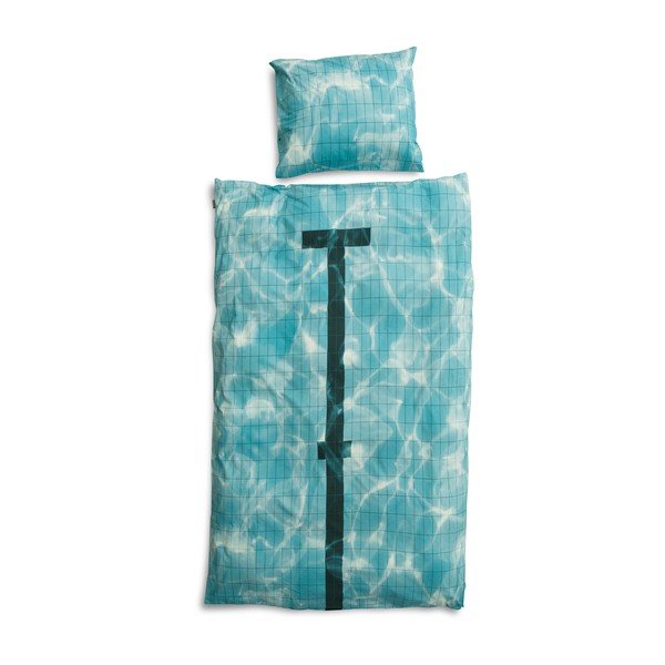 Bavlněné povlečení na jednolůžko Snurk Pool, 140 x 200 cm