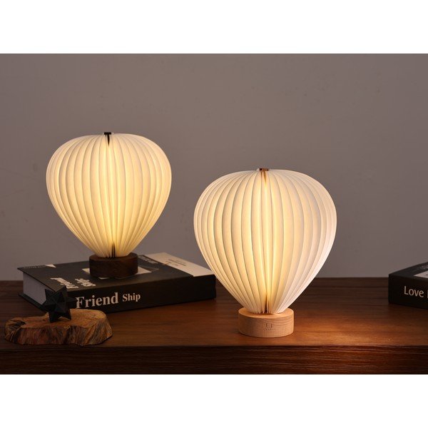 Bílá LED stmívatelná stolní lampa s papírovým stínidlem (výška 20 cm) Aeris – Gingko-image-2