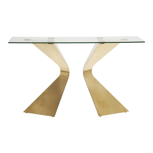 Konzolový stolek s nohami v barvě zlata Kare Design Gloria