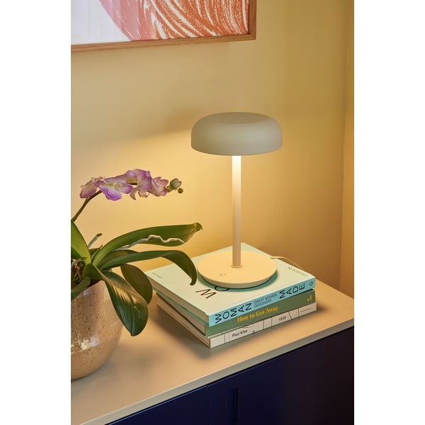 Krémová LED stmívatelná stolní lampa (výška 37 cm) Velo – Hübsch-image-2