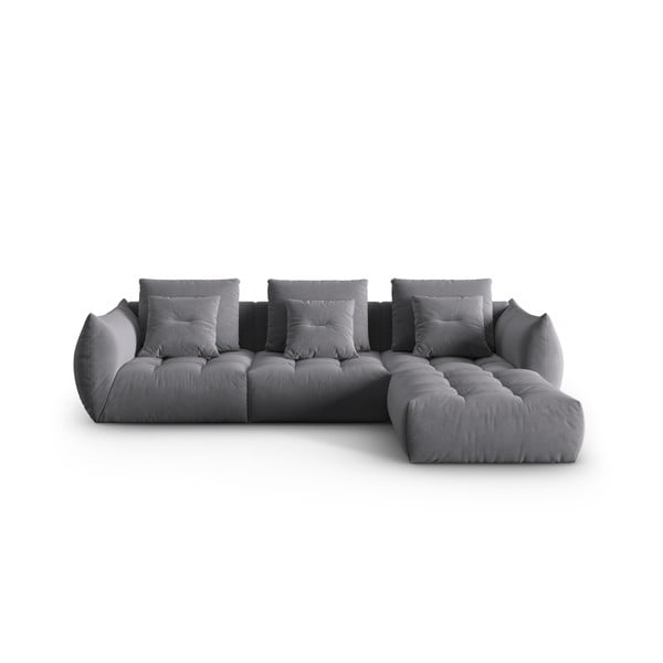 Tmavě šedá rohová pohovka z textilie bouclé (variabilní roh) Bloom – Micadoni Home