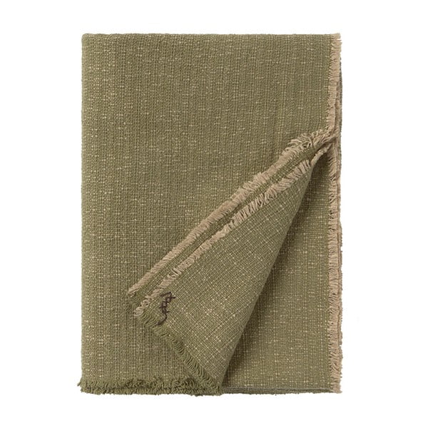 Khaki bavlněná deka 130x180 cm Handloom – Lorena Canals