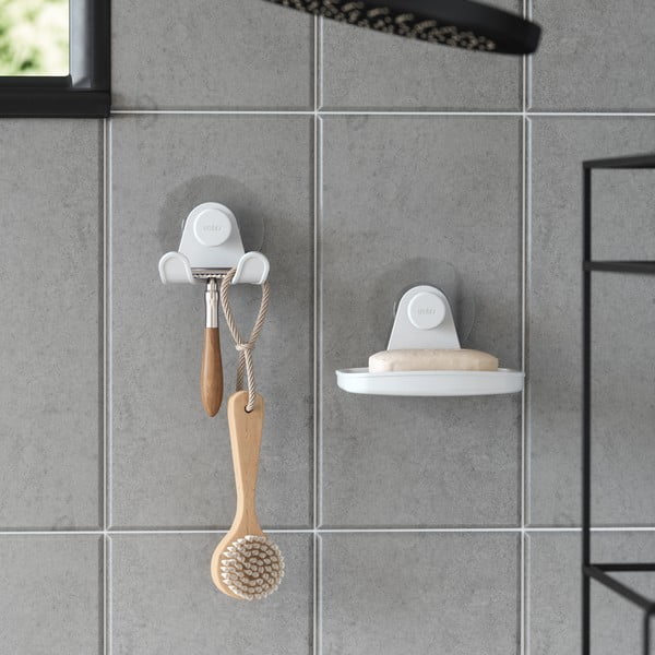 Bílá mýdlenka z recyklovaného plastu bez vrtání Flex – Umbra-image-3