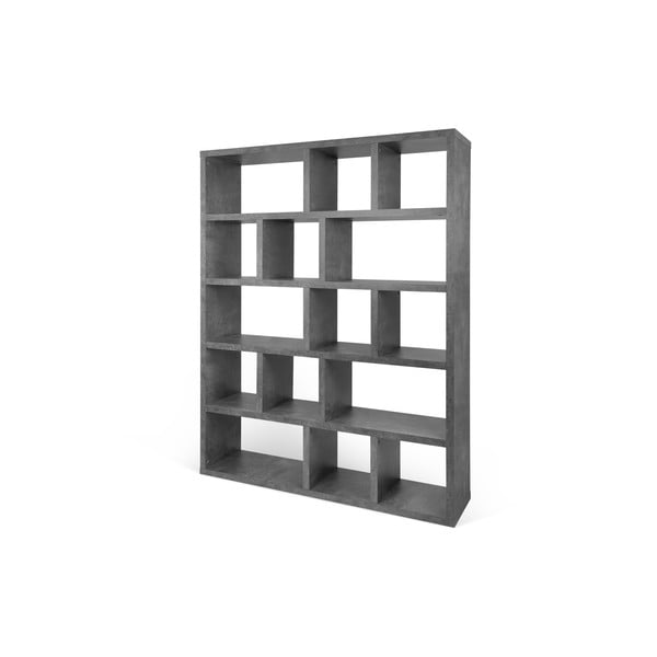 Šedá knihovna v dekoru betonu 150x198 cm Berlin – TemaHome-image-2